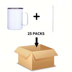 Taza de café de acero inoxidable blanca de 12 oz con asa, personalizada para sublimación, al por mayor desde almacén de EE. UU. - Product Image 2