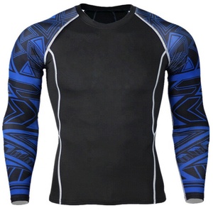 <b>Men's</b> Fitness Gym Sports <b>Base</b> <b>Layer</b> Compression Skinny Tops & Pants 2-Piece Set Elastic Waist Quick Dry - Product Image 2