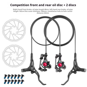TOOPRE MTB Bicicleta Frenos de disco hidráulicos de doble pistón Rotores de 160mm Placa de pinza de aceite Abrazadera trasera delantera Freno de bicicleta de mango de 22,2mm - Product Image 2