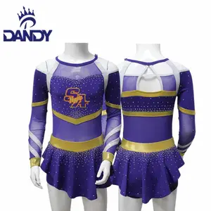 Custom Logo And Design Cheerleading Uniform Short Free Mock Up Design Purple Cheerleader Cheerleading Uniform