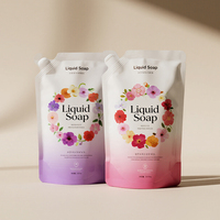 Sachets cosmétiques d'échantillon de lessive de savon liquide imprimés personnalisés Sacs d'emballage en poudre de détergent de lavage Pochette à bec