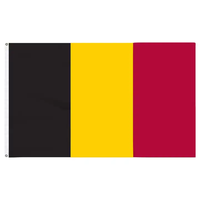 Drapeau belge 100% polyester 3x5 pieds, haute qualité, couleurs numériques noir jaune rouge, pour l'industrie automobile et l'assurance