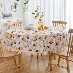 Hoa Khăn Trải Bàn Vòng Màu Xanh Và Trắng Hoa Bảng Vải Mùa Xuân Polyester Stain Kháng Bảng Bìa Cho Nhà Bếp Nhà Ngoài Trời - Product Image 4