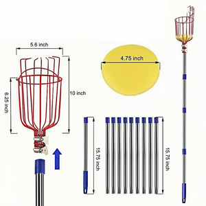 Perche télescopique légère en aluminium et acier inoxydable de 1,6 m à 5,6 m pour cueilleur de fruits avec panier, vente en gros personnalisée - Product Image 3