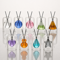 ODIS Botella Difusora de Vidrio de 200ml, Acanalada, Doble Capa, de Borosilicato de Alta Calidad, Vacía, de Lujo, para Aromaterapia y Aromatización del Hogar