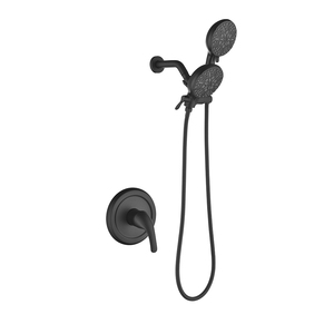 Nord America vendita calda <span class=keywords><strong>bagno</strong></span> doccia rubinetto acqua calda fredda fornita opaca nero ottone <span class=keywords><strong>In</strong></span>-parete <span class=keywords><strong>Set</strong></span> miscelatore doccia - Product Image 4