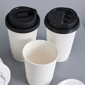 Gobelet en papier jetable blanc pour boissons chaudes, café à emporter, gobelet en papier à double paroi personnalisé, imprimé avec logo, épais - Product Image 1