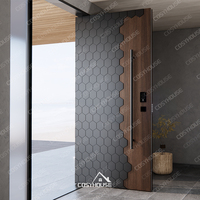 Porte d'entrée pivotante de luxe, porte extérieure pivotante moderne en aluminium, porte d'entrée haut de gamme sur mesure pour villas de luxe au Moyen-Orient