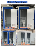 Cabine de douche simple ou double blanche, bleue, grise, préfabriquée, pour extérieur, salle de bain publique, maison mobile, toilettes portables