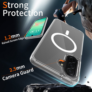 <span class=keywords><strong>Funda</strong></span> Magnética Transparente para Teléfono Samsung Galaxy A27, Delgada, 2 en 1, Híbrida de TPU+PC, Antiarañazos, Antigolpes, Protectora - Product Image 2