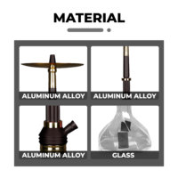 Nouvelle conception en alliage d'aluminium, chicha arabe, narguilé à tuyau unique, chicha à fumer, narguilé avec boîte cadeau