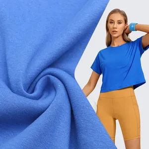 Tissu T-Shirt Personnalisé 170-180GSM 93% Coton 7% Spandex Respirant Stretch Tissu Jersey Simple Pour Sous-Vêtements Vêtement