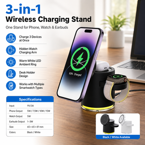 Cargador Universal para Relojes 3 en 1 Compatible con Samsung y <span class=keywords><strong>Apple</strong></span> <span class=keywords><strong>Watch</strong></span> con Módulo Oculto para Viajes y Oficina - Product Image 5
