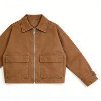 Blouson Bomber Homme Personnalisé en Toile Lavée Style Vintage, 100% Coton, Durable, Réversible, Écologique, Streetwear, Cargo Uni, Grande Taille