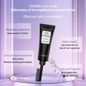 Private Label Wholesale 200g Comb Hair Dye Cream Natural Plant Hair Color Cream