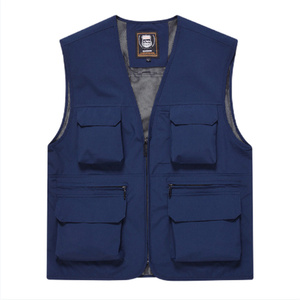 Haute qualité hommes été refroidissement gilet respirant utilitaire Cargo fermeture éclair pour la pêche en plein air travail Photos poches pratiques - Product Image 2