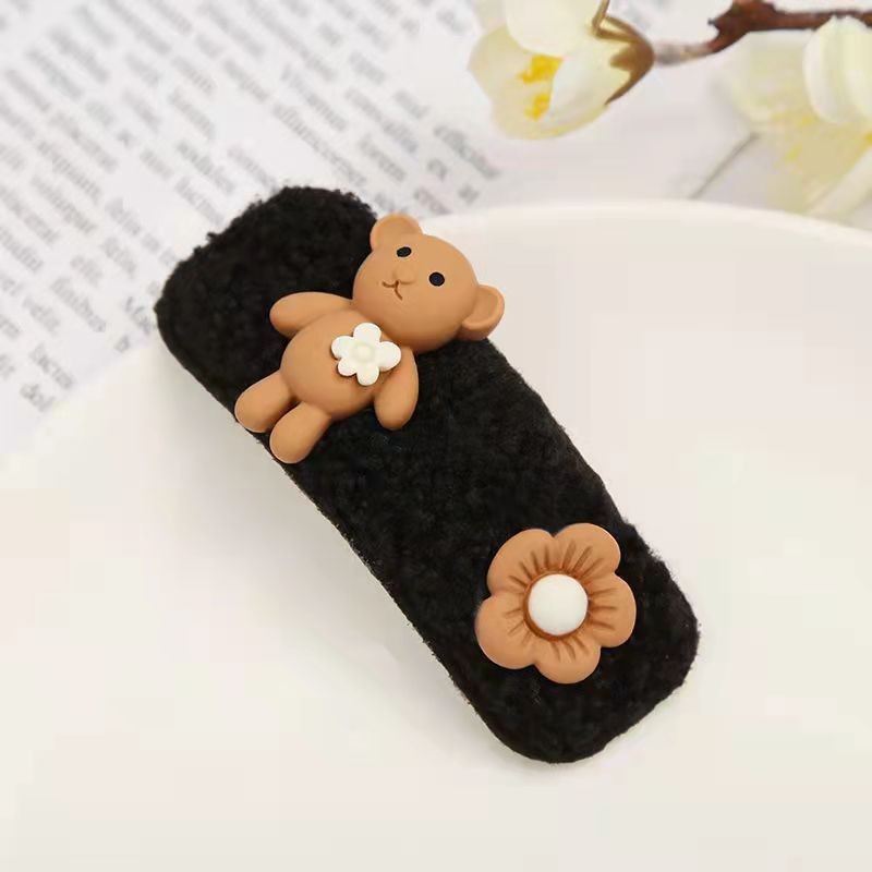 2454 Clip bébé en peluche ours en peluche noir