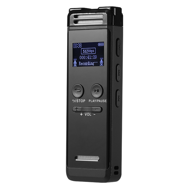 128GB LCD Screen Timed Voice Activated Recording AB-Repeat Digital Voice Recorder 60 Hours Audio Recorder With Loudspeaker