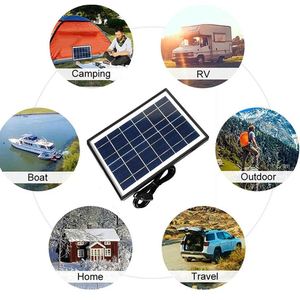 12W 5V 1.6A USB Solar Panel With Multiple <b>Charging</b> <b>Cables</b> For Outdoor Power Supply - Product Image 3