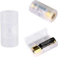 Adaptateur de conversion de piles rechargeables de taille AA C, système de gestion des piles, boîte de conversion, semi-transparente, blanche, 4 pièces