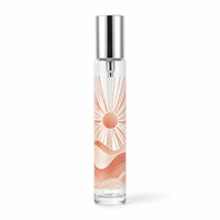 Flacons de parfum vides personnalisés 35 ml avec boîte de présentation rose, flacon en verre à capuchon doré, vente en gros, logo personnalisé