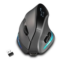 Souris sans fil verticale 2,4 G ergonomique noire et blanche pour ordinateur portable et de bureau – Prix abordable