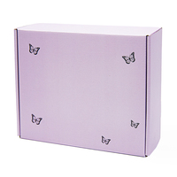 Boîte de livraison et d'emballage en papier ondulé violet, Logo personnalisé, pet écologique, pour la livraison