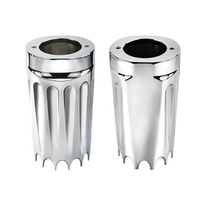 Couvre-fourche avant de <span class=keywords><strong>moto</strong></span> noir chromé pour <span class=keywords><strong>Harley</strong></span> Touring Road King Electra Street Glide FLT FLHT FLHR 1984-2021 - Product Image 2