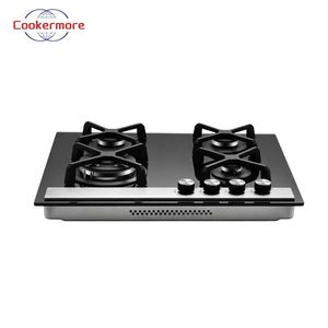 Table de cuisson à gaz encastrable 4 brûleurs avec brûleur <span class=keywords><strong>wok</strong></span> 60 cm noir 8000W pour usage extérieur et hôtelier - Product Image 2