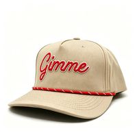 Gorra de Golf de Perfil Alto con Bordado de Cuerda Personalizado, Secado Rápido, Visera sin Perforaciones, Gorra Snapback Decorativa con Cuerda