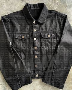 Custom Cotton Button <strong>Black</strong> Waxed Canvas Boxy Fit Cropped Vintage Streetwear Riding Motor Motorcycle Coats Jeans Denim <strong>Jacket</strong> Men - Product Image 3
