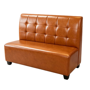 Canapé de restaurant moderne et simple avec logo personnalisé, chaise de salle à manger en cuir PU de luxe pour galerie d'art, café - Product Image 1