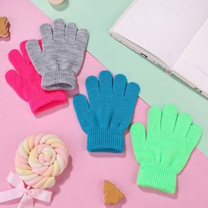 Gants chauds tricotés extensibles à doigts complets pour enfants, mitaines d'hiver pour petits garçons et filles, fournitures quotidiennes - Product Image 4