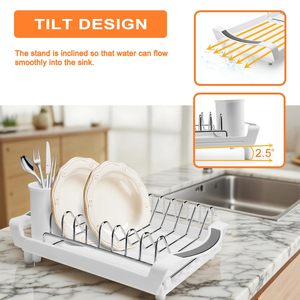 Stainless Steel Over the Sink Expandable Dish Drainer Dish <b>Drying</b> <b>Rack</b> Kitchen Plate <b>Drying</b> <b>Rack</b> - Product Image 4
