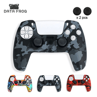 DATA FROG pour manette PS5, coque en silicone antidérapante, protection de la poignée, housse anti-poussière pour Playstation 5