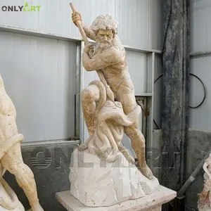 판매를 위한 고명한 그리스 옥외 정원 훈장 바다 신 동상 백색 대리석 포세이돈 조각품