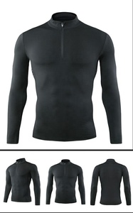 Wholesale Long Sleeves and Short Sleeves Half <strong>Front</strong> <strong>Zip</strong> Quick Dry Running Wear, Running Shirt, Running Clothes - Product Image 2