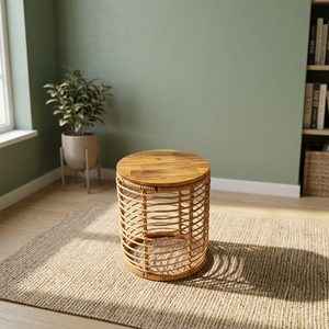 Table basse tendance en corde écologique avec plateau en bois et structure en fer, faite à la main, style tropical minimaliste moderne pour salon - Product Image 6