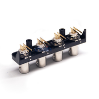 Conector BNC Hembra de 50 Ohmios, Ángulo Recto, 1x4 Puertos, Montaje en Panel PCB para Equipos de Prueba RF