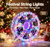 Guirlandes lumineuses LED multicolores pour fêtes, directement de l'usine, pour Noël, le Nouvel An, la décoration de la maison, la guirlande d'arbre