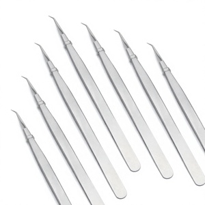 Stylish Slim Isolation Eyelash Extension Tweezers Pointed Tip Stainless Steel Sizes 12-14cm Custom Brand Custom Color & Logo - Product Image 1