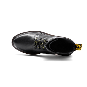 Botines de Mujer de Alta Calidad, Fabricados en Dongguan, con Parte Superior de Cuero Genuino, con Cordones y Cremallera, Estilo Occidental, Planos, para Otoño - Product Image 3