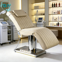 Table de massage électrique pliable et portable en forme de S, 3 moteurs, rose doré, pour salon de luxe moderne, chaise de spa, lit d'extension de cils