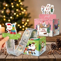 Boîte à surprise de Noël écologique à tirer d'argent, boîte cadeau rigide faite main DIY pour cosmétiques et cadeaux de fêtes