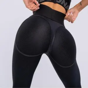 Frauen Patchwork High Waist Elastic Push Up Polyester Gym Leggings