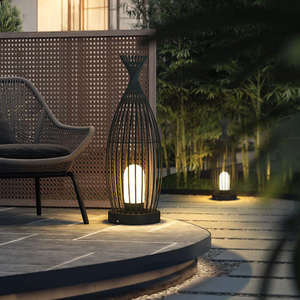 <span class=keywords><strong>Lampadaire</strong></span> sur pied moderne de luxe en <span class=keywords><strong>fer</strong></span> <span class=keywords><strong>forgé</strong></span> pour l'extérieur Lampe de jardin étanche pour terrasse Villa Resort Decor - Product Image 3