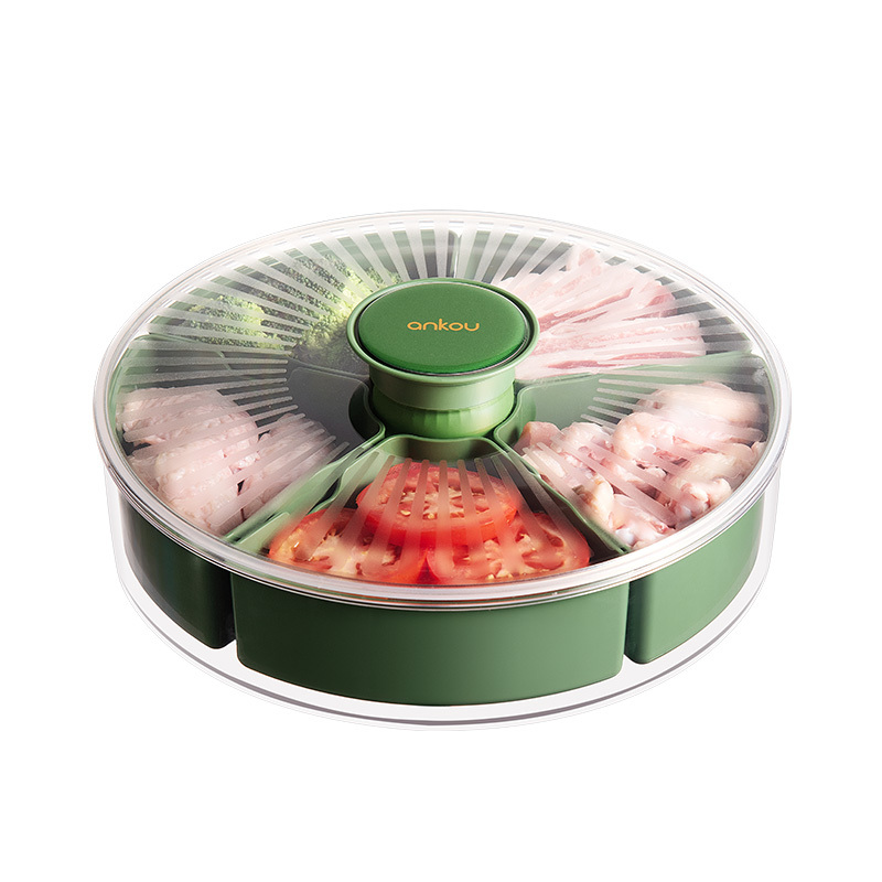 Round Divided Serving Tray with Lid