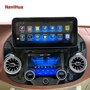 NaviHua Android 12.3 "Car Radio Car DVD Player Car Video GPS Navegação Multimídia Painel de Controle AC para Mercedes Benz Vito 14-20