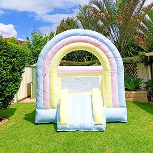 Château Gonflable Arc-en-ciel Nuages Blancs, Château Gonflable <span class=keywords><strong>Pastel</strong></span> Arc-en-ciel avec Nuages, Château Gonflable Rose pour Intérieur et Extérieur - Product Image 5