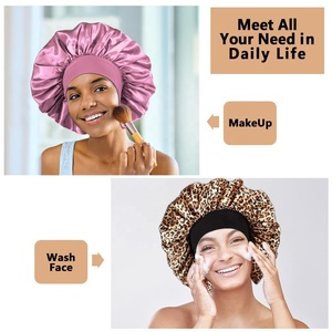 SOLPOP Bonnets en satin extra larges à impression personnalisée, à couche unique, pour dormir, <span class=keywords><strong>bonnet</strong></span> <span class=keywords><strong>de</strong></span> nuit pour femmes noires, tresses, cheveux bouclés - Product Image 6